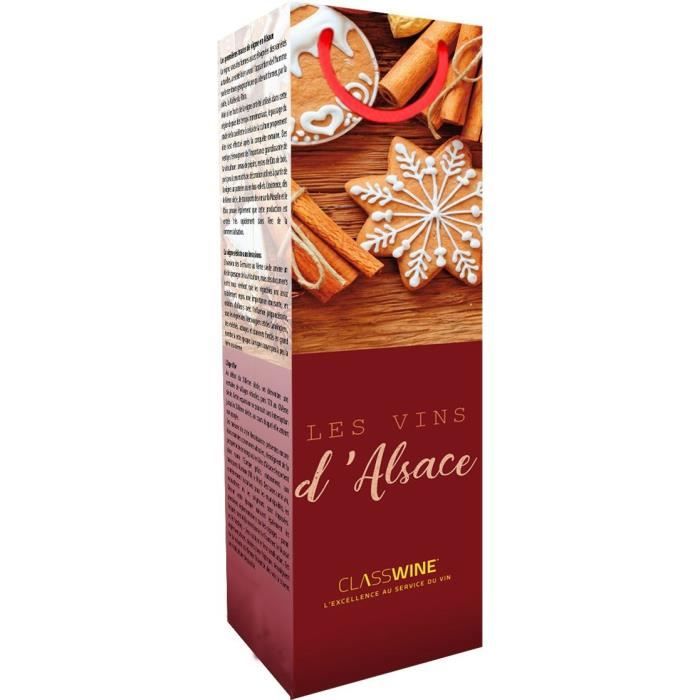 CLASSWINE Pochette pour 1 bouteille vin d'Alsace Gastronomie