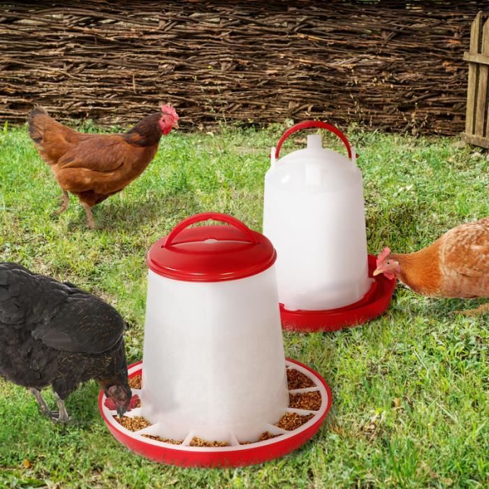 ID MARKET - Lot mangeoire 3 kg et abreuvoir 3L pour poules et volailles
