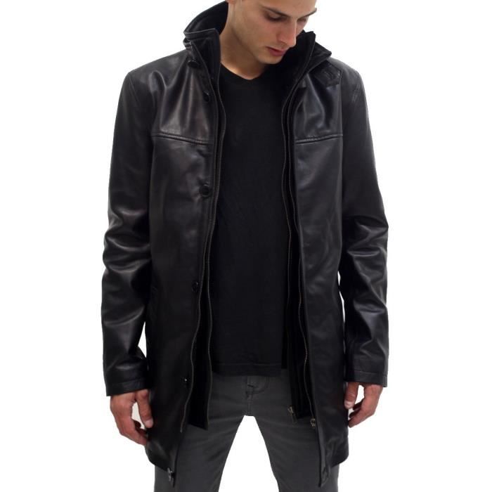 Parka Cuir vachette double col Arturo