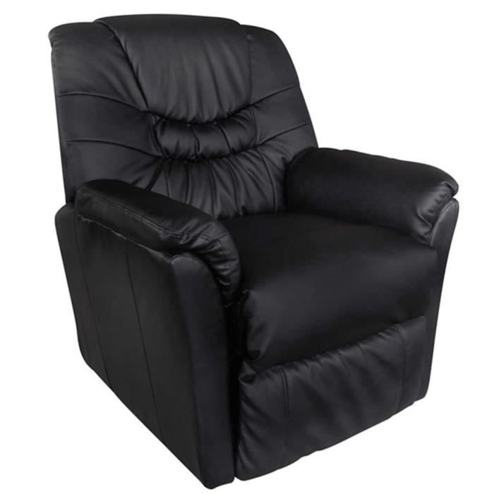 Fauteuil de massage électrique Chaises Fauteuil relax Fauteuil Relaxation Massage Cuir artificiel Noir