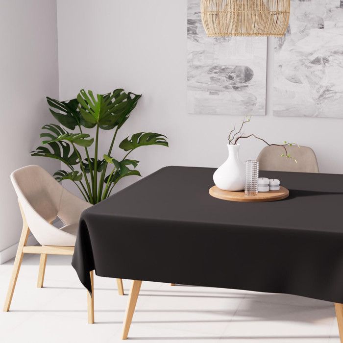 Nappe anti-tâches carrée 180x180 cm ALIX noir.