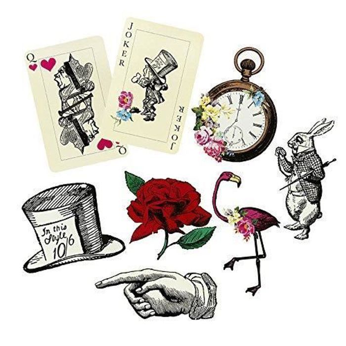 Talking Tables Alice In Wonderland Party Props Mad Hatter Tea Party Pack of 8 Mixed Sizes