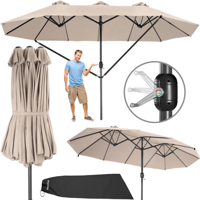 Parasol SILIA en aluminium 460 x 270 cm - beige