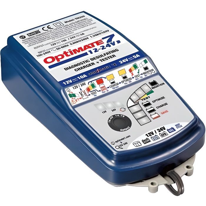 Chargeur de batterie Optimate 7, 10A 12V / 5A 24V - Pour batteries de démarrage et à cycle prolongé