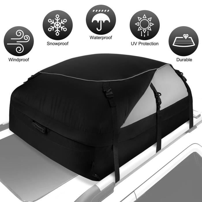 Sac De Toit Voiture Imperméables Coffre de Toit de Véhicule Supérieur De Voiture ésistant aux intempéries- 20 pieds cubes-TOOLUCK