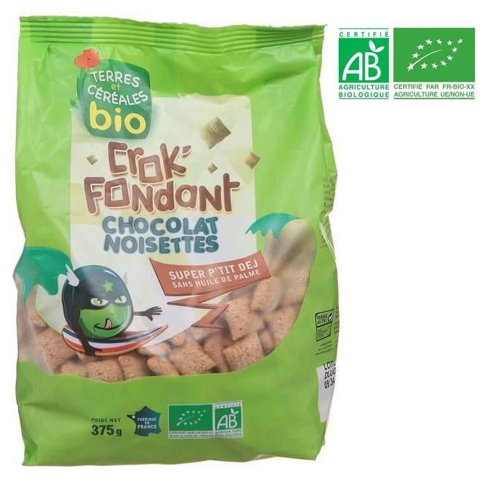 Crok fondant chocolat noisette 375 g Terres et Céréales