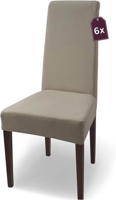 Coprisedie Elasticizzati "Mila" - Confezione Da 6, Marrone, Per Sedie E Poltrone - Foto 2