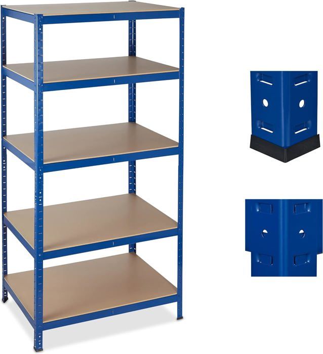 Étagère Charge Lourde Relaxdays - 1325kg Capacité - 180x90x60cm - Rouge - Pour Garage Ou Cave