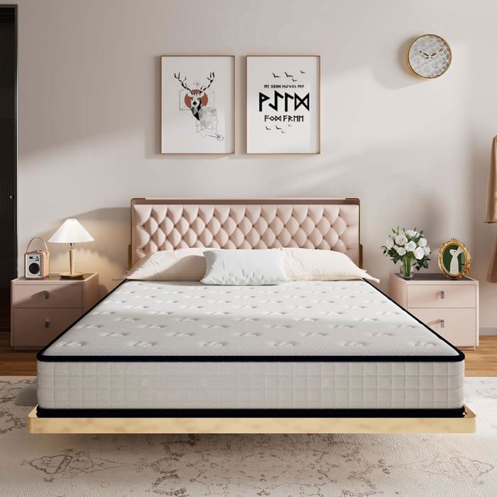 Matelas Mémoire Forme 140x190 Cm – Épaisseur 22 Cm, Confort Ferme – Certifié Oeko-TEX & CertiPUR-US – Pour 2 Personnes