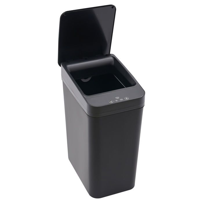Poubelle à induction intelligente pour maison - 12L - 15.8*23.5*32cm - avec couvercle - Noir