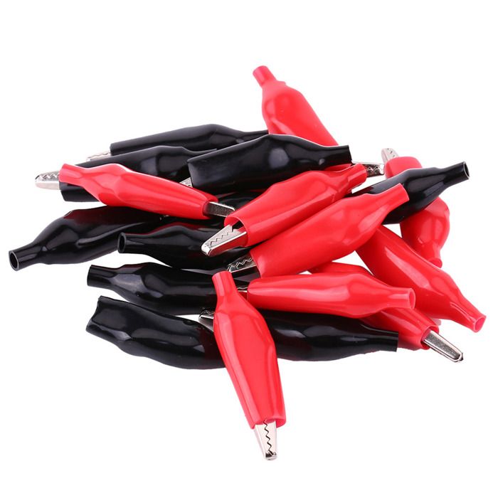 Lot de 100 pinces crocodiles en alliage d'acier et métal 35 mm pour expérience d'alimentation électrique, bricolage, voiture faite à la main | Leroy Merlin