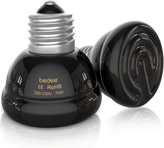 Meilleurs prix pour Ampoule chauffante en céramique 75 W Lampe chauffante en céramique noire Lampe chauffante infrarouge pour reptiles Chiots Lapins