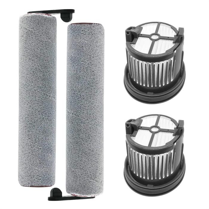 Kit Rechange Pour EUREKA NEW400 - 2 Rouleaux Brosse + 2 Filtres Coton + 1 Brosse Nettoyage
