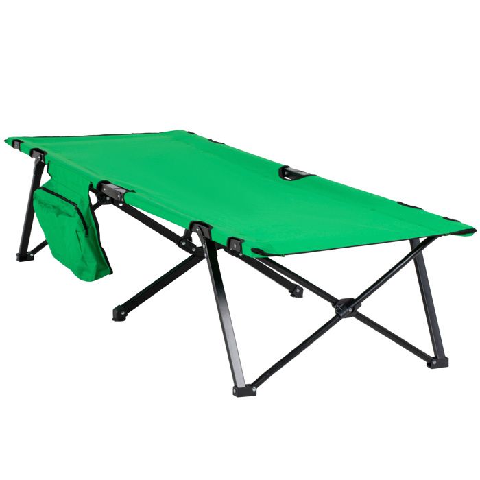 Lit De Camping Pliable XXL HIGH POINT SPORTS - Gris - Supporte 250 Kg - NEUF