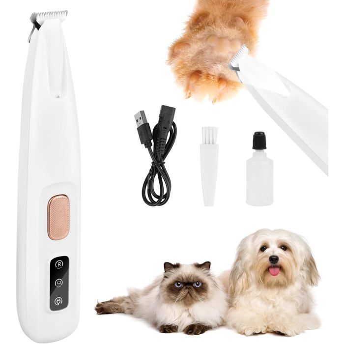 Comparer les prix de Tondeuse ChienTondeuse Coussinet ChienUSB Rechargeable Pince TondeuseTondeuse à poils étanche pour Animaux de Compagnie avec