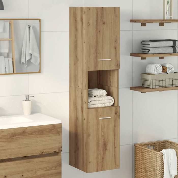 Bon marché - Colonne salle de bain - Armoire de salle de bain suspendue chêne artisanal 30x30x130 cm plds798742