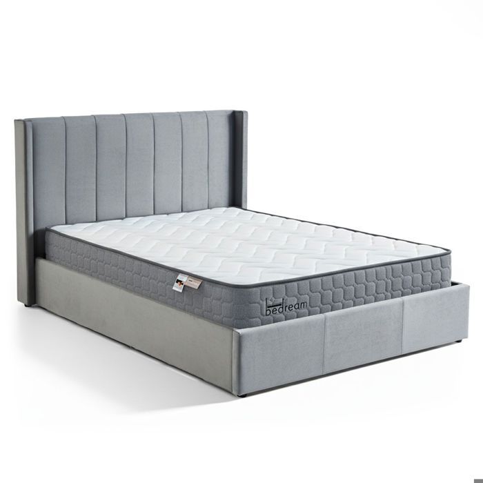 MENZZO Pack Lit-coffre Magorial + Matelas Bedream 160x200cm Velours Gris - Velours Lit complet : L170 x P217 x H110 cmMatelas MENZZO Pack Lit-coffre Magorial + Matelas Bedream 160x200cm Velours Gris - Velours Lit complet : L170 x P217 x H110 cmMatelas