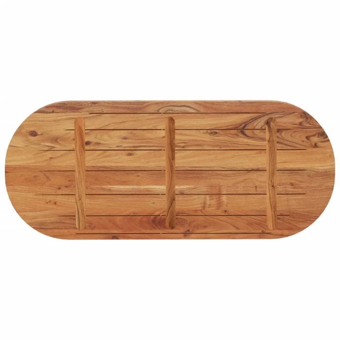 Dessus de table ovale en bois dacacia - WIENS - 140x60x38 cm - Bois massif - Non traité - Brun - Artisanal