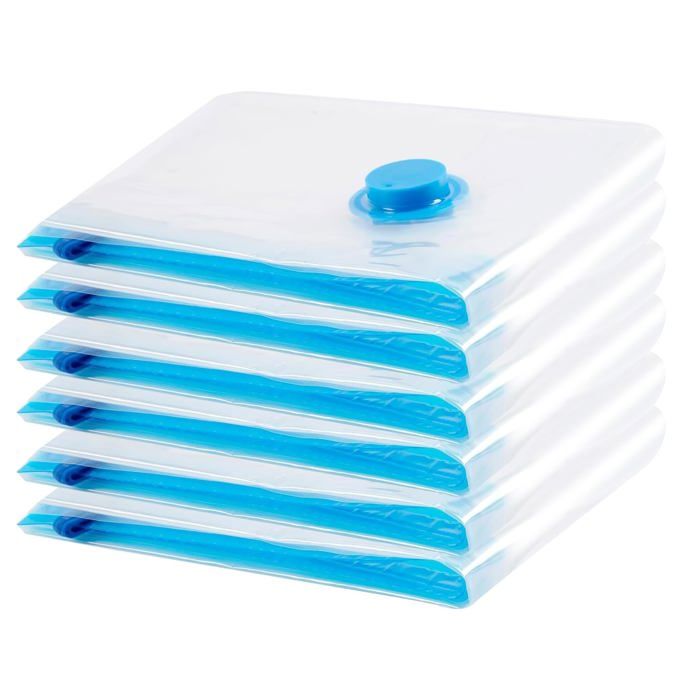 Sac de Rangement Sous Vide 6PCS Sac sous vide Vetement Aspirateur Compression Housse Aspirable Rangement Réutilisable (80 * 60CM)