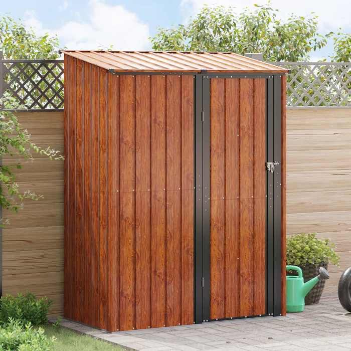 (ON SALE)Cabanons de jardin - Abri de Jardin Extérieur Marron 1535 x 86 x 200 cm Métал @FR(52338)