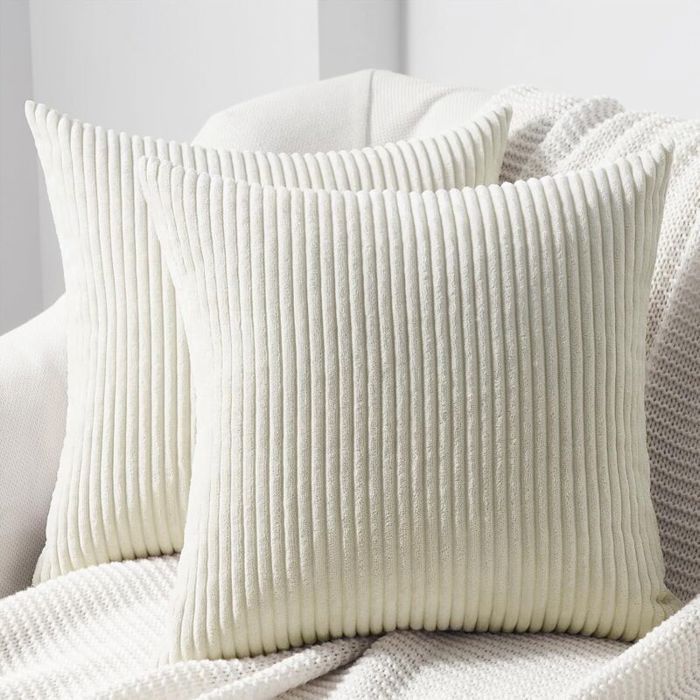 40 x 40 cm Couleur crème Lot de 2 Housses de Coussin décoratives Douces en Velours côtelé pour Salon Chambre à Coucher