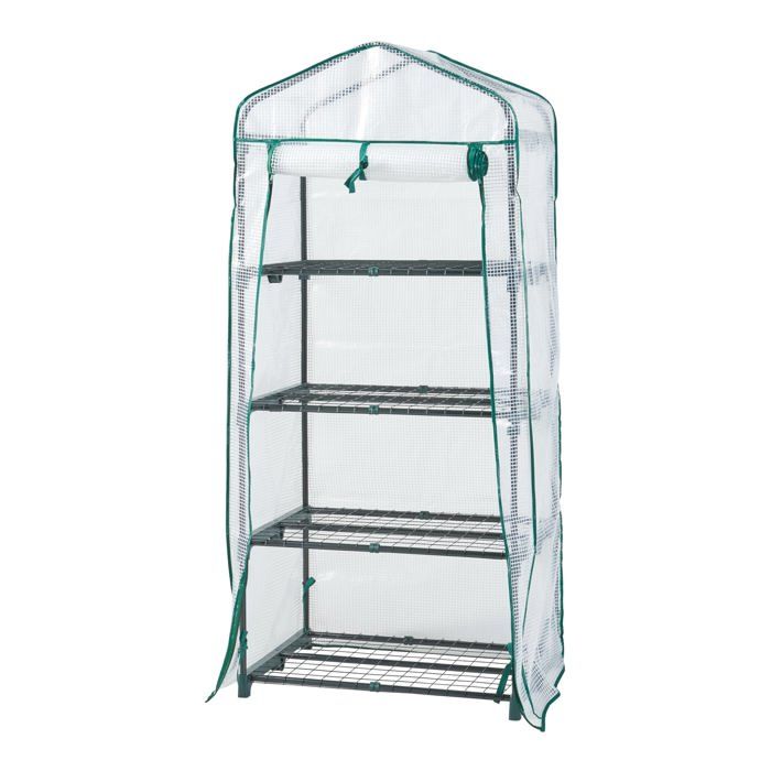 Serre de jardin - HELLOSHOP26 - 4 niveaux - 158 x 69 x 49 cm - Protection UV - Porte zippée