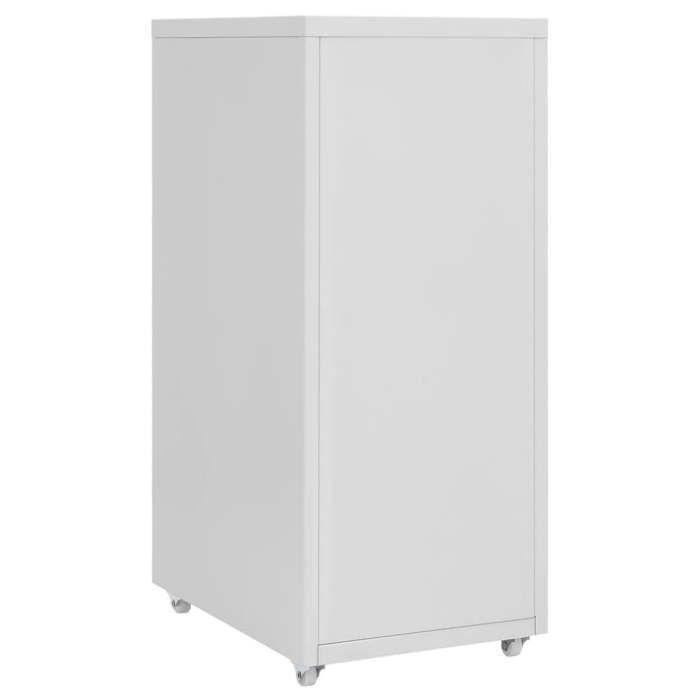 Armoire à dossier Gris - LEMON® Classeur mobile - Commode pour bureau Gris 28x41x69cm Métal 495 - Soldes