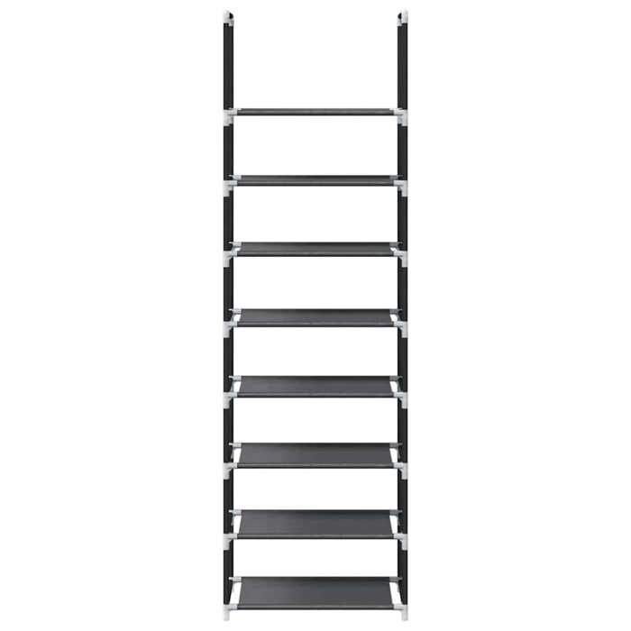 Remise 2026®Meuble Entrée Noir - Étagère à chaussures - Bonne ventilation - 8 niveaux 44x28x145cm tissu non-tissé 792 2771581