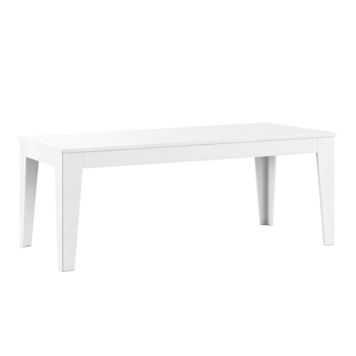 Table de repas 190cm laqué blanche pieds biseautés design - CARAT