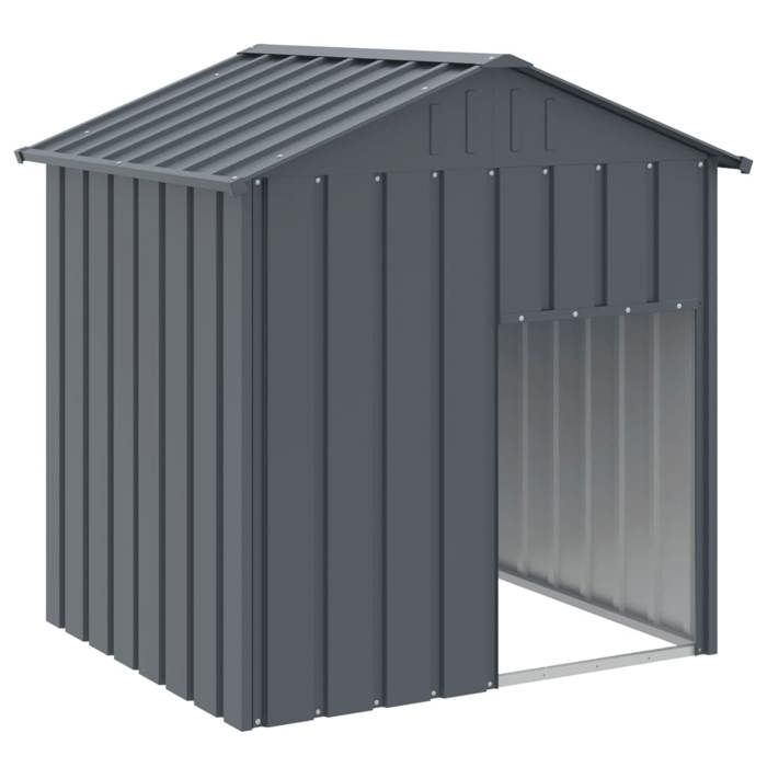 VIDAXL Niche pour chien - Construction robuste - avec toit anthracite acier galvanisé - (117x103x123 cm) BONNE158