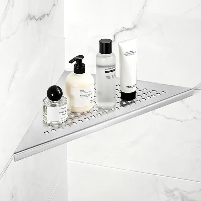 1 Pièce Étagère angle pour douche en acier inoxydable 304 étagère de salle de bain sans perçage dans joints 1 Pièce