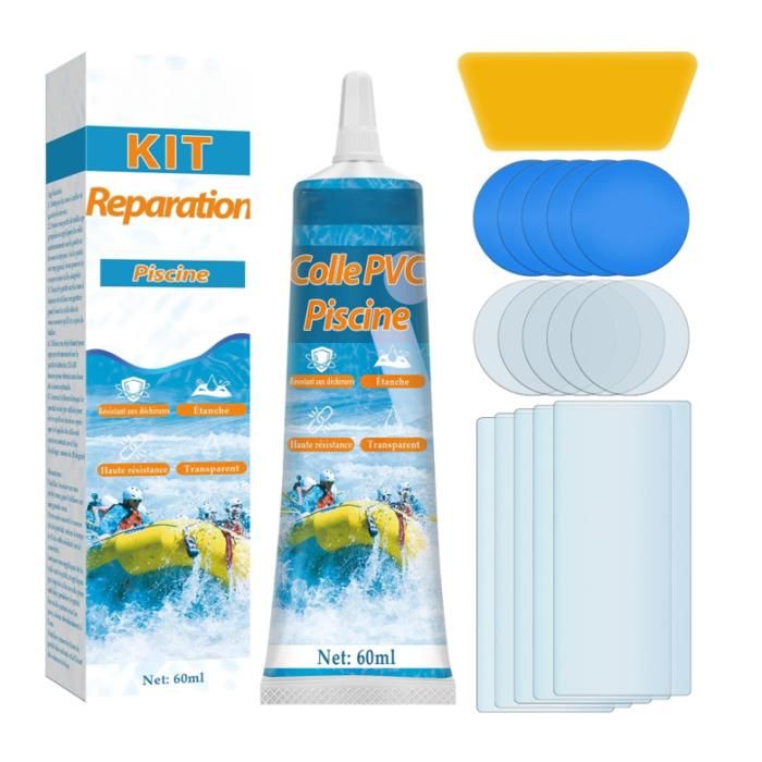 Kit Réparation Piscine Kit Réparation Spa Gonflable Kits Entretien Spa Étanche et Transparent pour Matelas Pneumatiques(60ml)