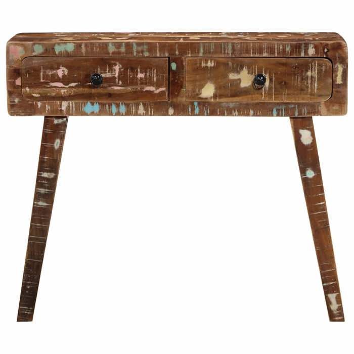 NEW Bout de Canapé MEUBLE dEntrée - UU - Table console - 90x32x75 cm bois massif de récupération FR_73852