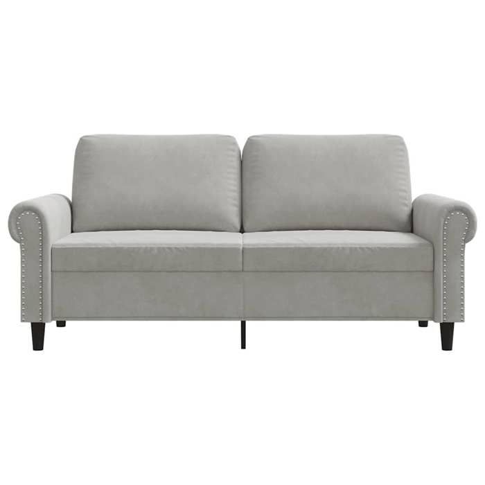 Meuble Sofa - HAOSHOP - Canapé à 2 places Gris clair 140 cm Velours&01_122675