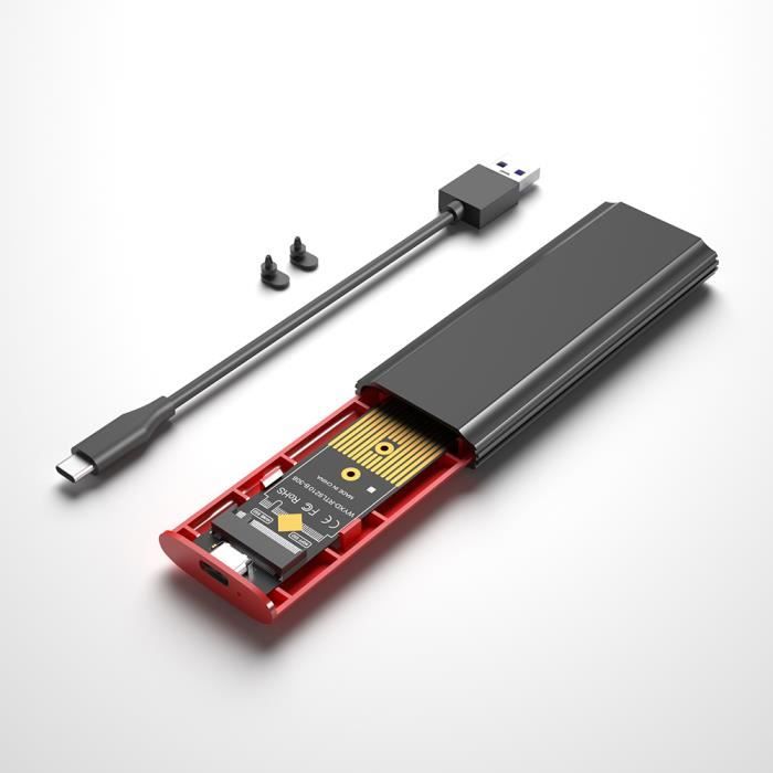 Case SSD M2 - Boîtier M.2 vers USB 3.1 SSD, double protocole, pour NVME  PCIE NGFF SATA 2230-2242-2260-2280, a - Cdiscount Informatique