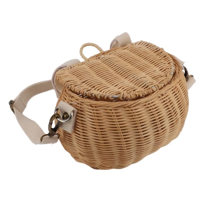 Panier De Vélo Enfant Avant – Tressé En Plastique Résistant, Pour Vélo, Scooter Et Trottinette, Avec Sac De Guidon étanche Et Sangles Réglables