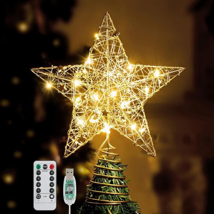 Etoile Sapin De Noel En Métal, Pointe De Sapin En Forme De Pentacle
