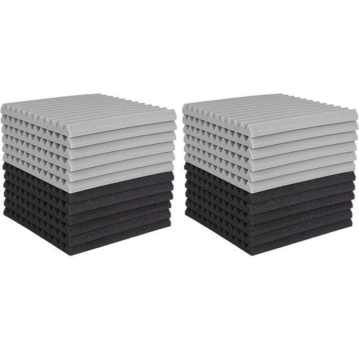 12 Panneaux Mousse Acoustique Coin 30×7,5×7,5 Cm – Absorbeurs D’Écho Studio Maison Théâtre Bureau