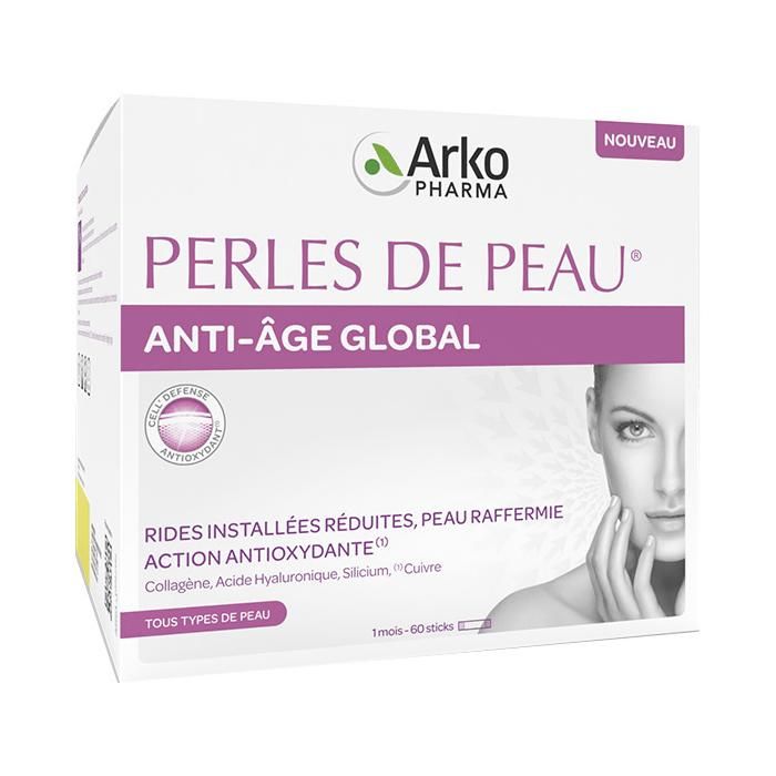 Meilleurs prix pour Complément alimentaire - Arkopharma - Perles de Peau - Anti-Âge Global - 30 sticks - Sans parabène