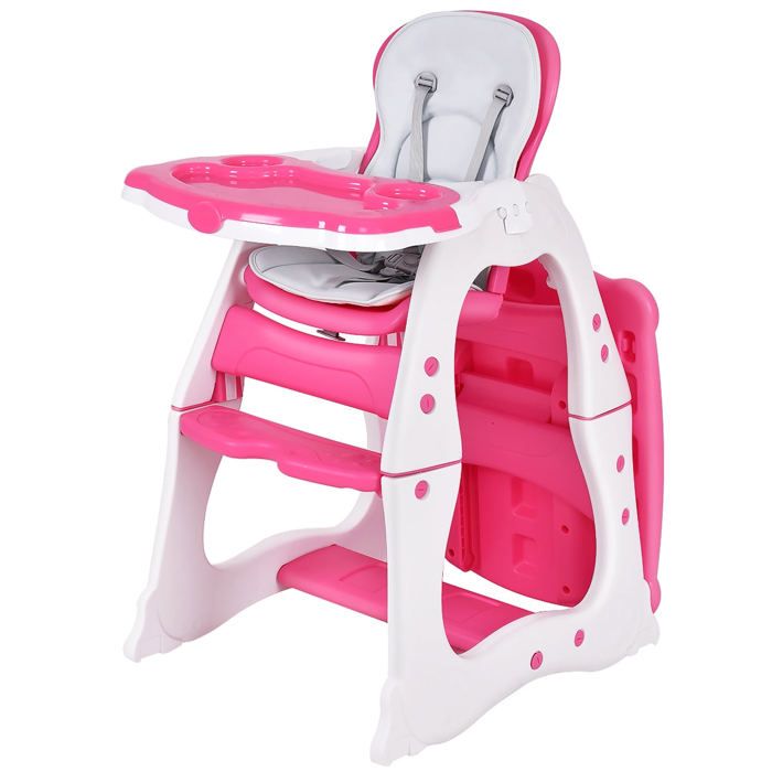Chaise Haute Bébé 3 En 1 LEADZM - Transformable En Rehausseur, Double Plateau, Ceinture 5 Points, 6-36 Mois - 3