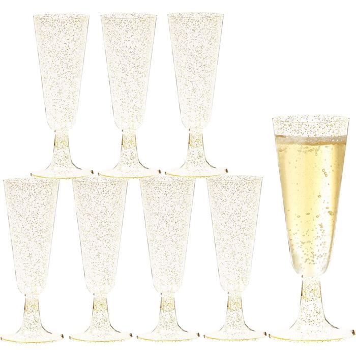 AJWFlûtes à Champagne en Plastique,50 Pièces Flute Champagne Plastique