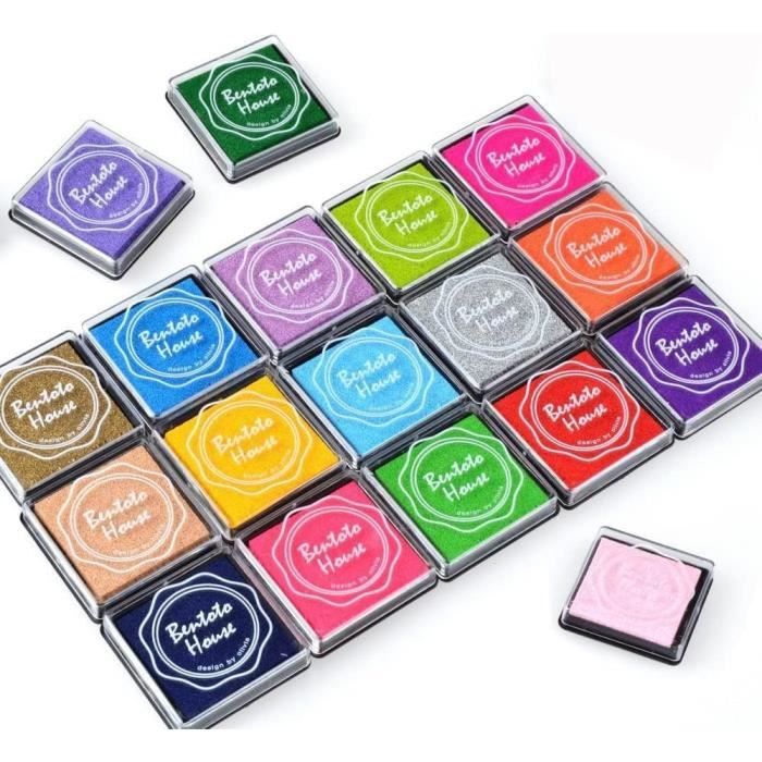 Lot De 8 Tampons Encreurs Marron Pour Empreintes Digitales – Couleurs Variées – Non Toxique – Pour Enfants, Loisirs Créatifs, Peinture, Scrapbooking