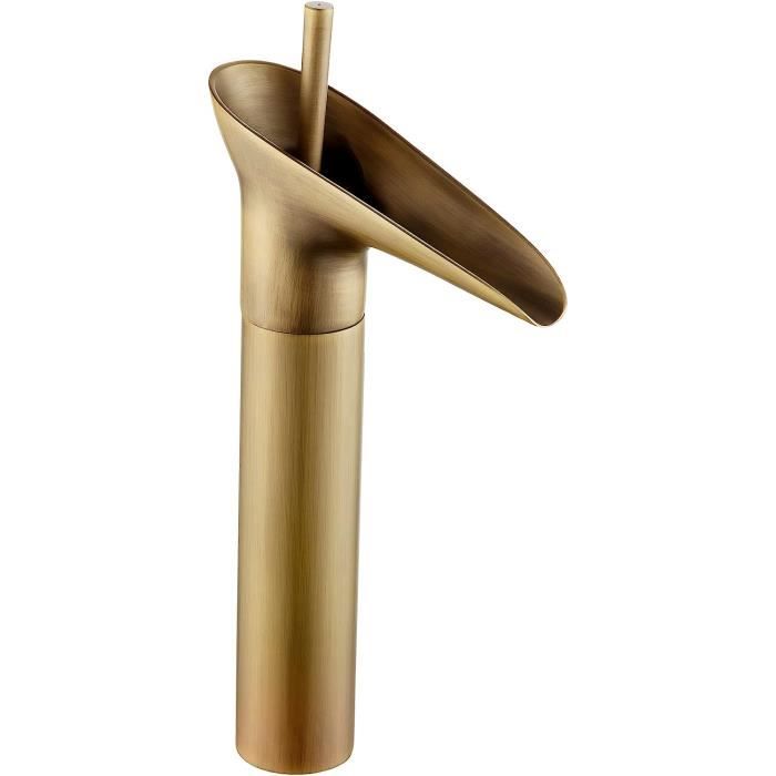 Robinet Lavabo Salle De Bain TIMACO Noir Et Or - Mitigeur Monocommande | Design Moderne, Facile à Installer