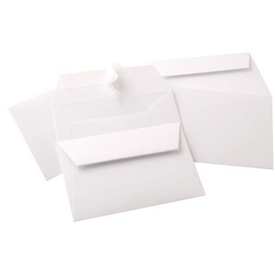 Paper24 Lot de 50 enveloppes autocollantes pour cartes de visite/visite Transparent/blanc/mini enveloppes 6 x 9 cm 60 x 90 mm 120 g/m² 