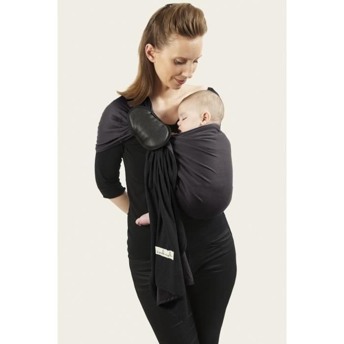 Porte-bébé sans noeud anthracite-noir - LOVE RADIUS - La Petite Echarpe Sans Noeud JPMBB