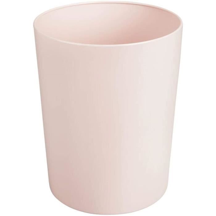 Poubelle Ronde IDesign 19,6x23,1cm - Blanc Pour Salle De Bain, Bureau Ou Chambre - Compacte Et Moderne