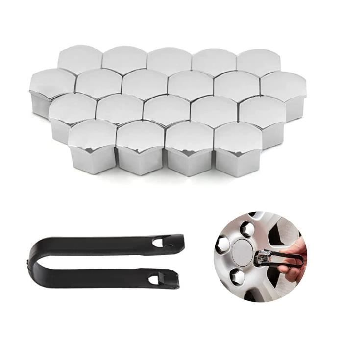 Cache-écrous De Roue 17mm - Lot De 20, Argent, Protection Anti-poussière Et Anti-vol - 4
