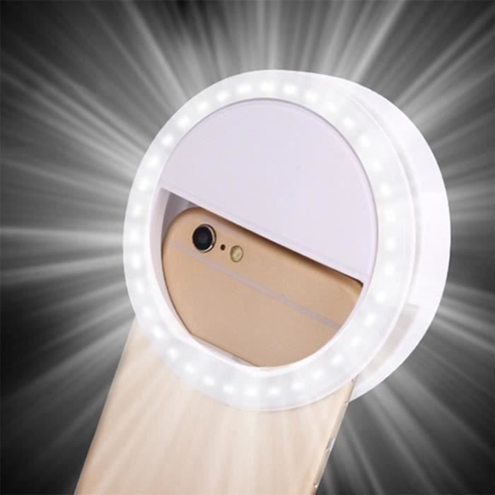 2PCs Anneau LED Selfie Lampe Lumière de remplissage Flash pour Téléphone 36  LED - Cdiscount Téléphonie