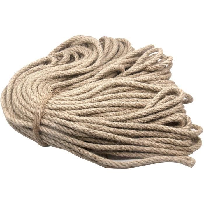 Cordage 14 Mm En Fibres Naturelles Jute/chanvre – 10 à 50 M – Pour Voile, Nautisme, Décoration
