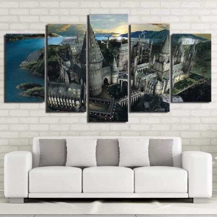 5 Photos Sur Toile Impressions Sur Toile Chateau De Poudlard Harry Potter Encadre 50x25cm 10 Cdiscount Maison